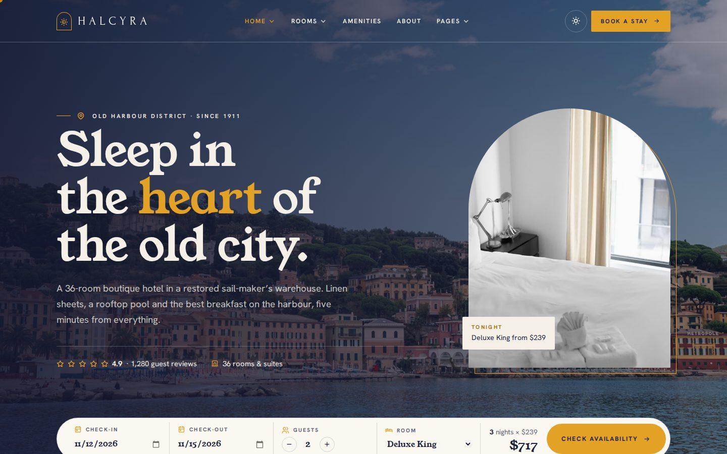 Halcyra home page preview